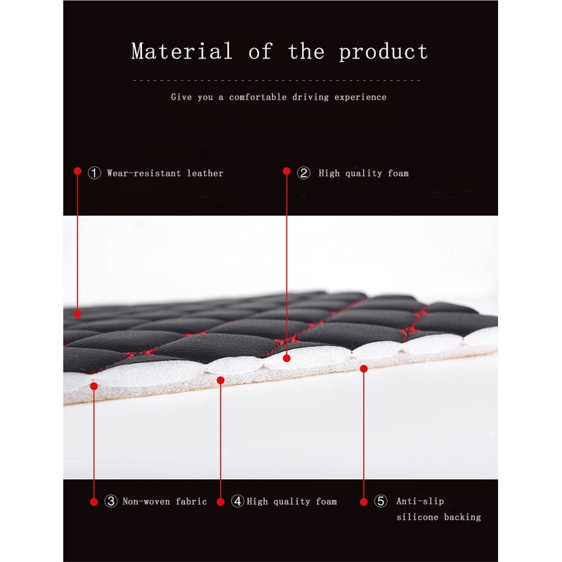 YUNZLAN Universal Leather Car Seat Cover/Protector, Front/Rear car Cushion Car