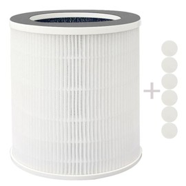 ZXBEER True HEPA Filter Compatible With Model ZXA101 Air Purifier, H13 True HEPA Air Cleaner 360° 3-stage Filtration, 3-in-1 High-efficiency
