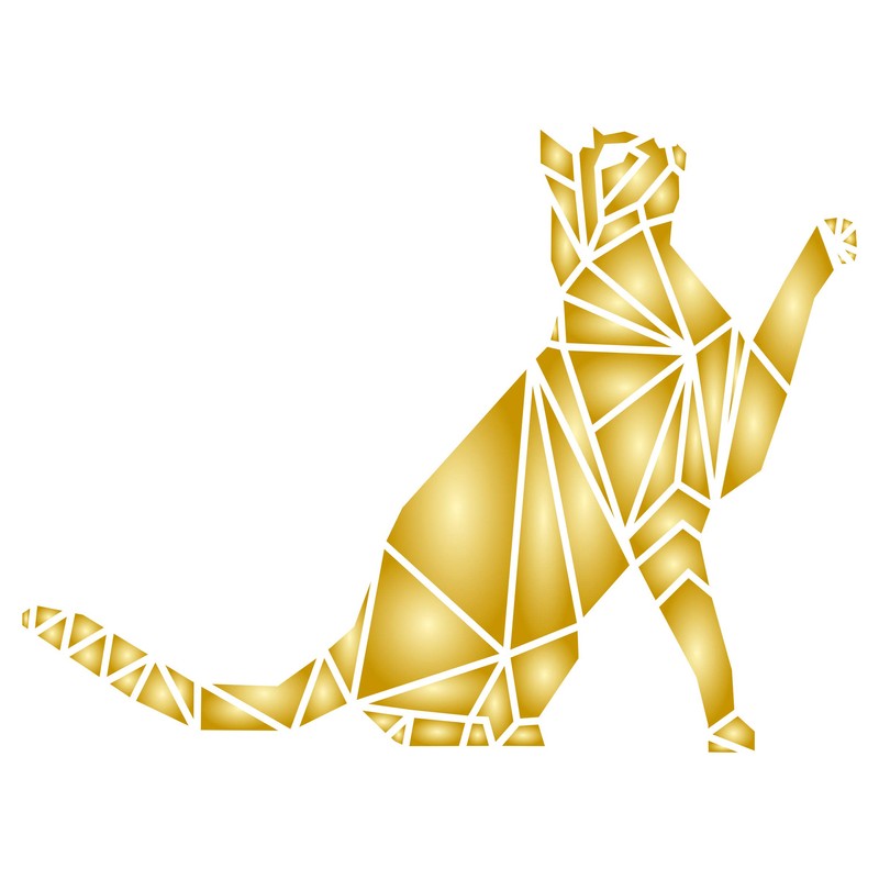 Cat Stencil - 23 x 16.5 cm - Reusable Geometric