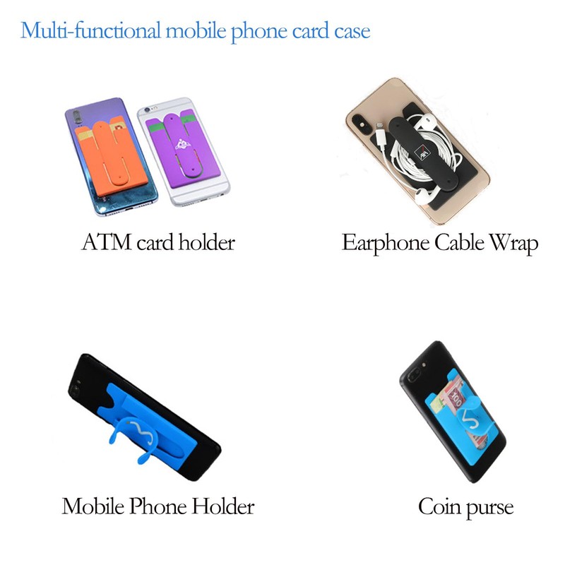 2Pack Card Holder With Cell Phone Stand, Wallet, Stick On