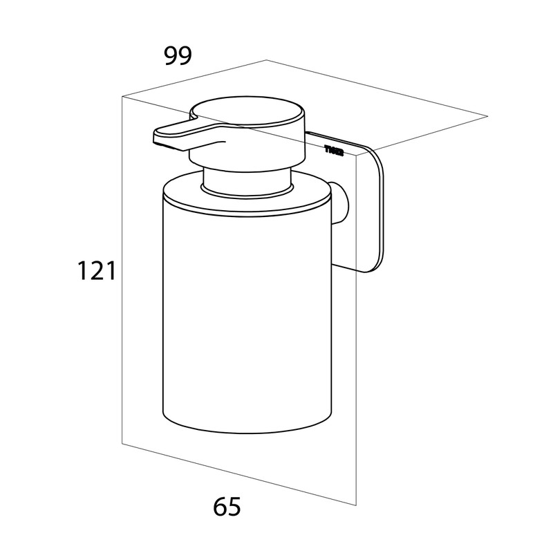 Tiger Colar Soap Dispenser for Mounting, Stainless Steel, Brushed Stainless
