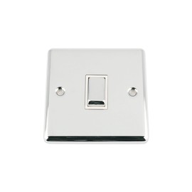 10A Intermediate Switch 1 Gang Polished Chrome - Classic - White Insert Metal Rocker Switch