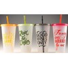 BWG 4 Plastic Reusable Eco Friendly Fun Slogan Cups With