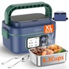 Qtyatvmoto Cordless Electric Lunch Box, 100W Rechargeable Heated Lunch Box