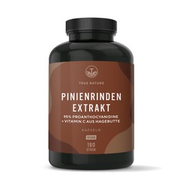 TRUE NATURE Pine Bark Extract Capsules High Dose - 660mg for 180 Days - Pine Bark Extract with OPC + Natural Vitamin C - Premium: French Maritime Pine - No Additives - TRUE NATURE?