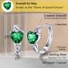 May Emerald Earrings Birthstone Jewelry for Women Sterling Silver Small