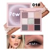 Paleta de Sombras de Ojos 9 Colores, Resistente al Agua