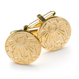 THE MASONIC COLLECTION Freemasons Gold Detailed Mens Cufflinks - Velvet Gift Pouch