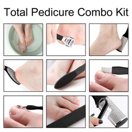 EUZUXU 10 Piece Professional Pedicure Foot Care Set, Pedicure Tool for Removing Dead Skin and Callus, for Men Women Salon