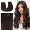 TESS Brown Clip in Hair Extensions Real Human Hair -