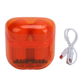 Bluetooth Earphones Stereo Noise Reduction Call Low Latency Transparent Cool Wireless Earbuds with LED Light for Gaming Orange