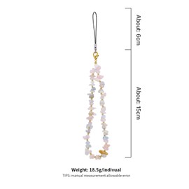 Handmade Beaded Charm Cell Phone Camera Lanyard, Wrist Strap with Natural Gemstone Beads,Phone Chain String, Keychain Decor for Wallet (Hair Crystal)