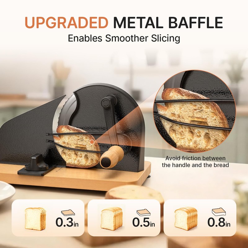 Upgraded Manual Bread Slicer for Homemade Sourdough Bread Adjustable Thickness&