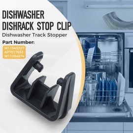 W11545307 Dishwasher Dishrack Stop Clip for Whirlpool Maytag Admiral KitchenAid Dishwasher replaces AP7017653, W11084874, Dishwasher Track Stopper for Whirlpool Dishwashers Budora