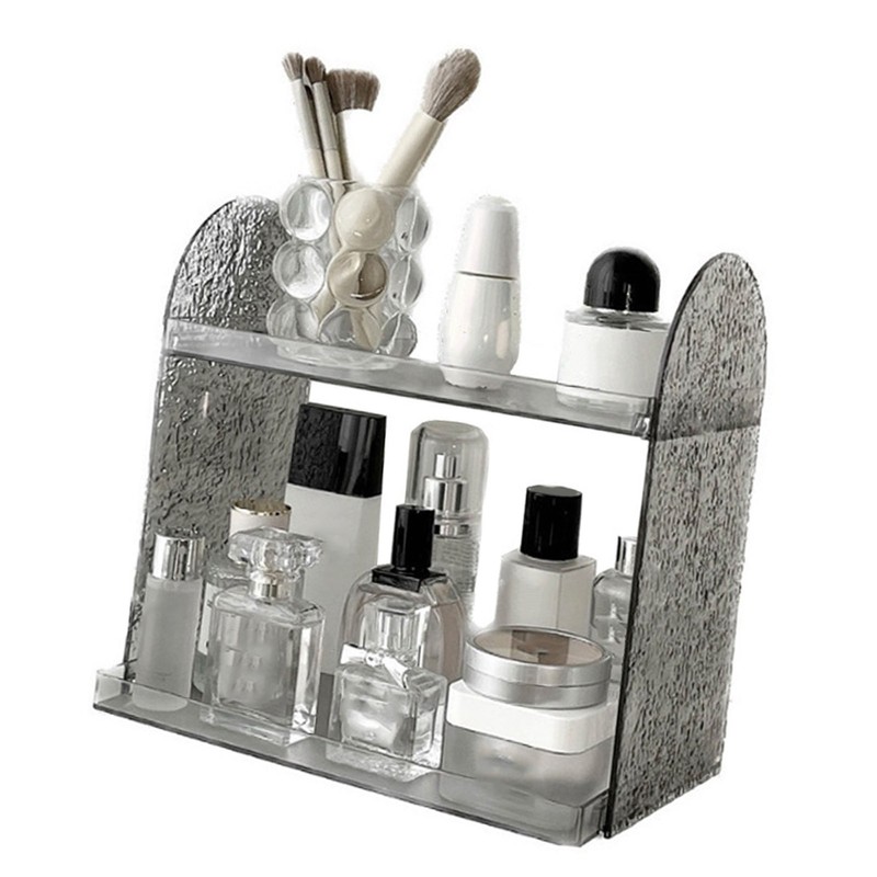 Double Layer Storage Shelf Large Capacity Fashionable 2 Tier Acrylic