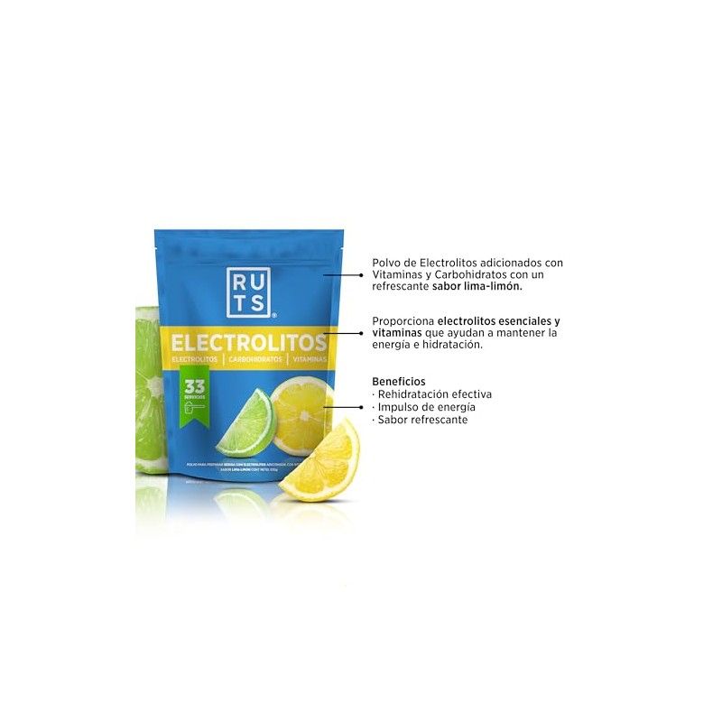 RUTS Energy ELECTROLITOS EN POLVO + VITAMINAS | SABOR LIMA-LIMÓN