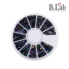 Beauty Lab Opal Black Flat Stone Art Beads for DIY Nail Parts Nail