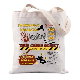 FUNYSO Criminal TV Show Inspired Gift True Crime TV Show Gift Crime Show Lover Tote Bag For Criminal Fans (True Crime addict UK)