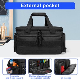 Tool Bag for Men, Tool Box Organiser with Anti-friction and Thick Padded Bottom Multi-functional Work Bag Tool Storage Organiser Bag for Repairman Electrician Carpenters