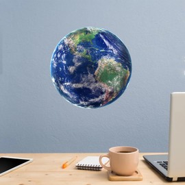 Earth Wall Decal,14.6" iinuu Planet Sticker for Classroom,Office and Bedroom,Space Theme Gift for Astronomy Lovers