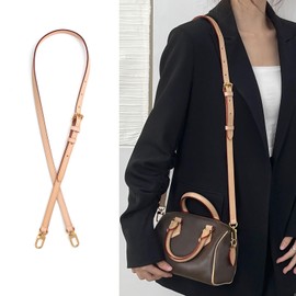 jiesinlov Vachetta Leather Replacement Crossbody Bags Strap Adjustable Shoulder Strap for Speedy 20 25 (0.59Width Adjustable 39.4-47.2Length)
