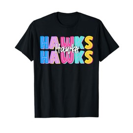 Hawks School Sports Fan Team Spirit T-Shirt