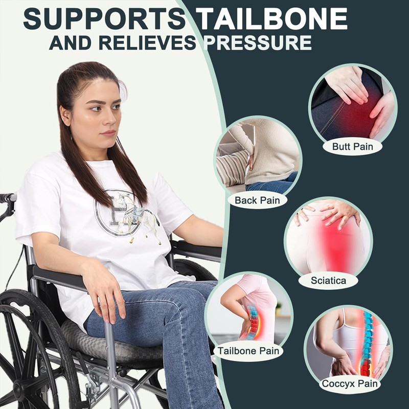Anti-Slip Wheelchair Cushions, Bed Sore Cushions for Butt, Ergonomic Innovations