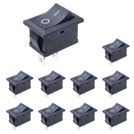 Yoiilnz 10Pcs KCD1 6A250V 10A125V On/Off Boat Rocker Switch 2 Pin Position Snap Can be Used for 12V 110V 250V Black Toggle Switches