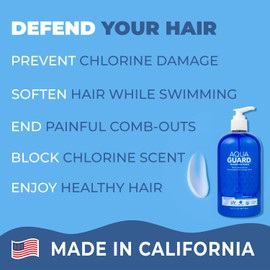 AQUA GUARD AquaGuard Pre-Swim Hair Defense + UV Leave-In Detangler Swim Hair Care Bundle | Made in California | Seriously, No More Swim Hair | Prevents Chlorine Damage + Softens Hair While Swimming