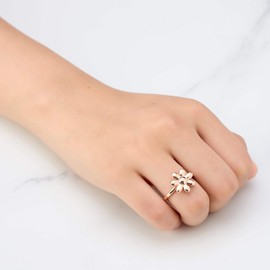 Philip Jones Rose Gold Plated Adjustable Daisy Ring