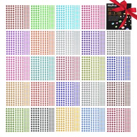 Rhinestone Stickers 4125 PCS, Nicpro Self Adhesive Gems Stick on Face Body Hair Makeup Festival, Bling Jewels in 3 Size 25 Colors,25 Embellishments Sheet for Decorations Crafts Nail Card
