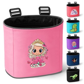 Adiwo Bike Basket Kids, Girls Bike Basket Waterproof Bicycle Front Basket, Detachable Bike Handlebar Basket, 210D Oxford Cloth Basket Carrier Bag with Cartoon Pattern, Bike Accessories For Girls Boy