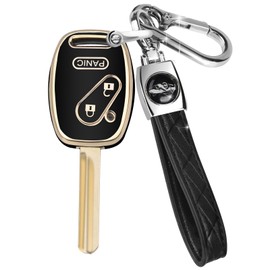 MILD EAST for Honda Key Fob Cover with Keychain, Car Key Case Shell Protector for Honda Accord 2003-2012 | Civic 2006-2013 | Pilot 2005-2015 CRV CRZ Fit Odyssey 3 Buttons Smart Remote Control, Red