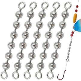 20 Pack Fishing Bead Chain Swivels Stainless Steel Catfish Swivels Fishing Balls Chain Swivels Catfish Tackle Catfish Rig Fishing Gear Freshwater Saltwater
