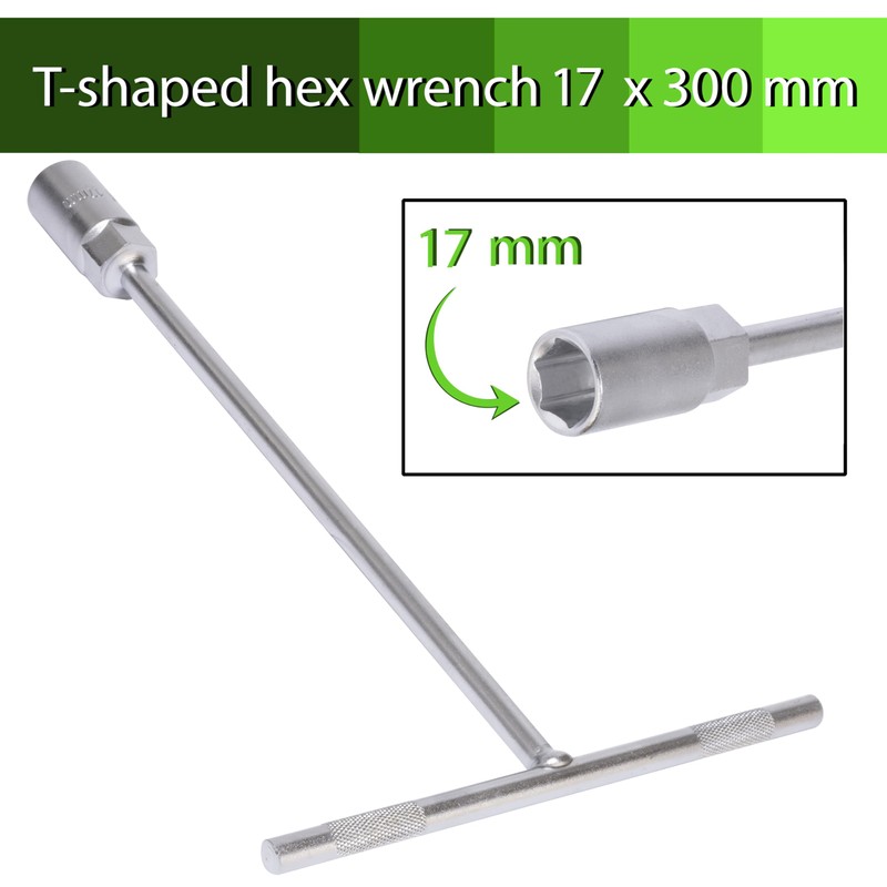 AERZETIX - C69071 - T-shaped socket wrench 17 x 300