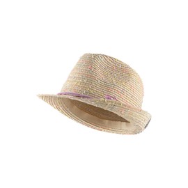 Sterntaler Colourful Straw Hat - Summer Hat with Colourful Satin Ribbon and Bow - UV Protection 50+ Sun Hat - Girls Hat - Baby and Children Summer Headpiece -, sand, 57