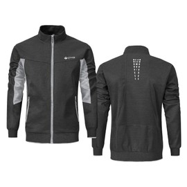 TBMPOY Men's Jersey Top and Bottom Sportswear Set, Sweatshirt, Running Wear, Sweat Absorbent, Quick Drying, Activewear, Jogging, Walking, Climbing, Walking, Hiking, Top and Bottom Set, grey/2, 2XL