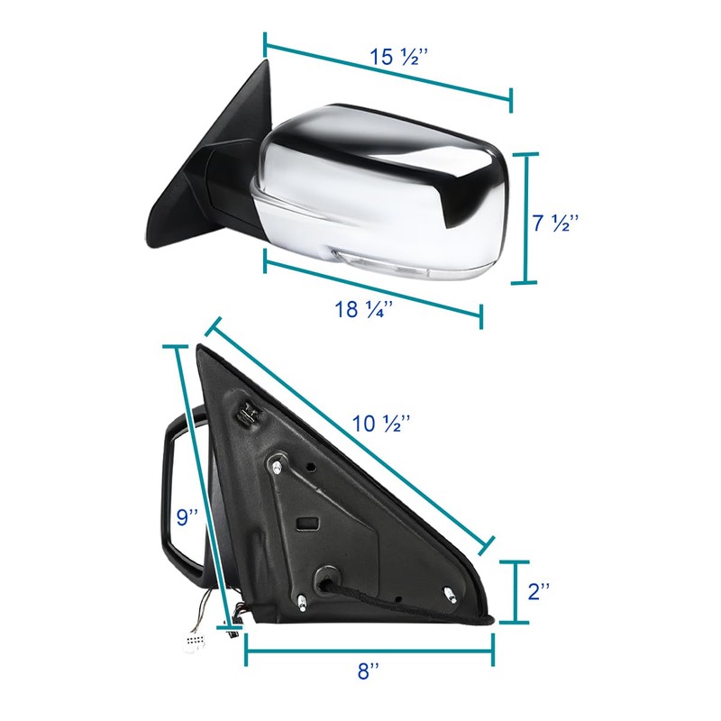 Spec-D Tuning Power Heated Chrome Left Driver Side Mirror Compatible