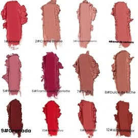 12 Colores Brillo Labial En Crema, Resistente Al Agua, antiadherente, Resistente Al desvanecimiento, Lápiz Labial Aterciopelado Hidratante de Larga Duración (#1)