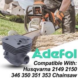 Adefol 44mm Cylinder Piston Kit for Husqvarna 350 351 353 346 Jonsered CS 2150 2149 2152 2153 Chainsaw Parts Nikasil Plated Replacement