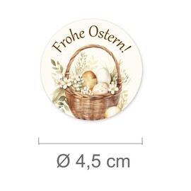 50 Stickers Happy Easter Easter Design Round Diameter 4.5 cm Special Occasions Easter Motif Stickers