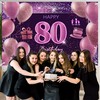80th Birthday Decorations IMISI Happy Birthday Banner Pink Birthday Backdrop