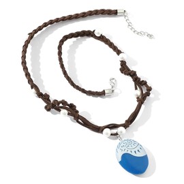 ARHZ Necklace for Moana,Moana's Ocean Pendant Necklace, Luminous Necklace, Hand Braided Necklace with Pendant, Party Necklace for Women and Girls (Blue)