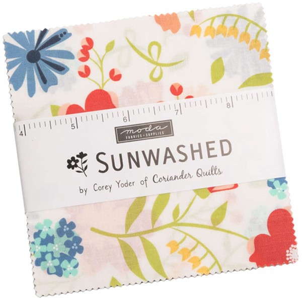 Sunwashed Charm Pack by Corey Yoder; 42-5" Precut Fabric Quilt Squares
