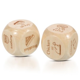 ibasenice 2 Pcs Food Wooden Dice Dinner Playes Fun Funnt Food Dice Game Funny Goft Where to Eat Dice What to Eat Dice Whats for Dinner Game Dice Game Dice Lotus Tree