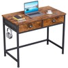 Furologee Computer Desk with 2 Fabric Drawers, 36 Inch Small