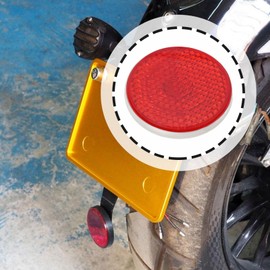 LT Easiyl Pack of 2 Red Round Reflectors for Electric Vehicles Diameter 41 mm M5 Thread with Centre Mounting Hole Suitable for Motorcycles Vehicles Bicycle Carrier Gate Posts