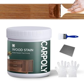 Wood Stain,16oz Teak Wood Stain & Sealer in One, Water Based|Fast Drying|Non-Toxic|Low Ddor|Waterproof, for Indoor and Outdoor Furniture, Multiple Finishes(with Tools)