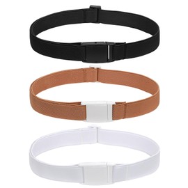 TRIWORKS Kids Elastic Adjustable Belts for Girls Easy Buckle Flat Buckle Stretchy Belt for Kids Boys Girls