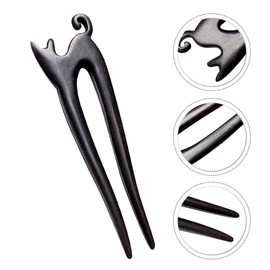 Frcolor Cat U-Pin Kimono Accessories, Hair Accessories, Cute, Hair Hair Accessories, Hair Arrangement, 1 Piece (Black)